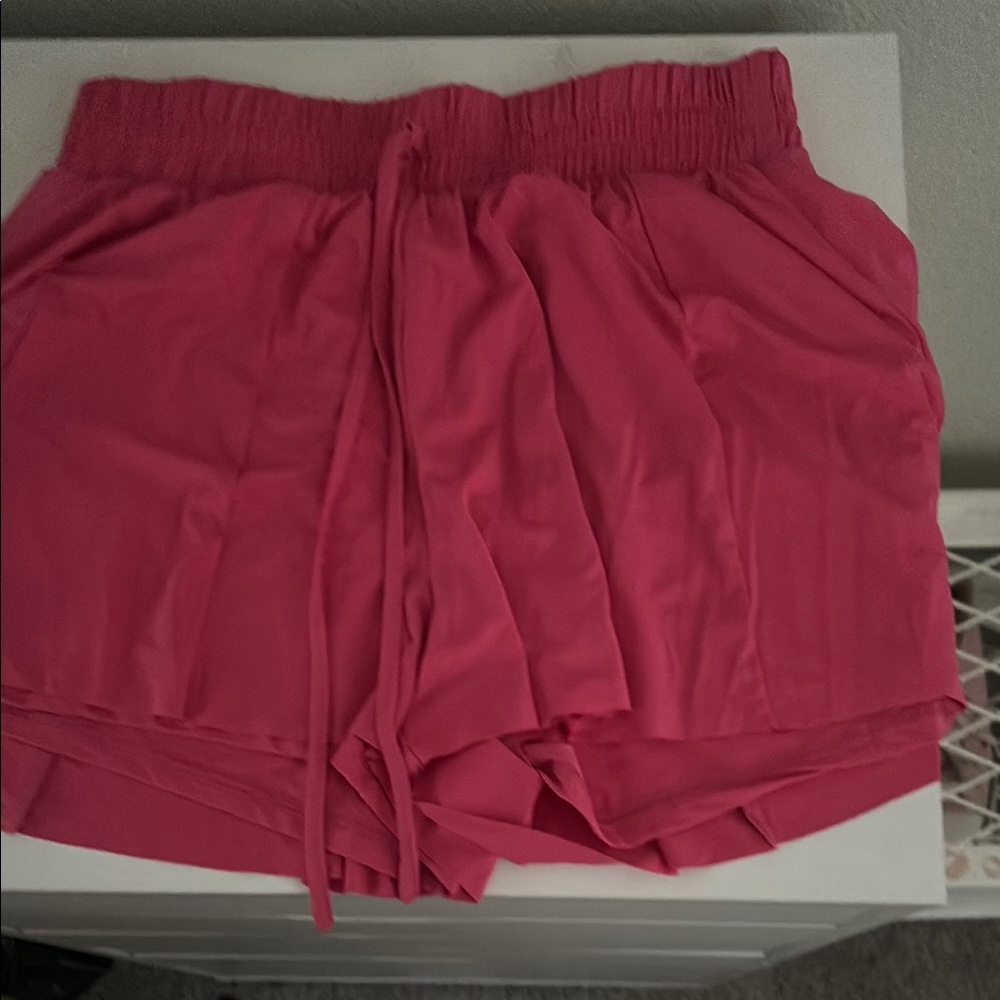 High Waist Pink Skirt with Elastic Waistband